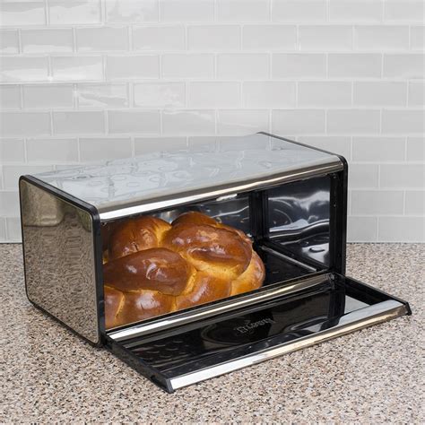 home-it stainless steel bread box|stainless steel countertop bread box.